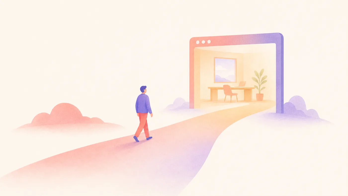 複数の情報を見比べながら、最後のひとつを選び取ろうとする求職者のイラスト