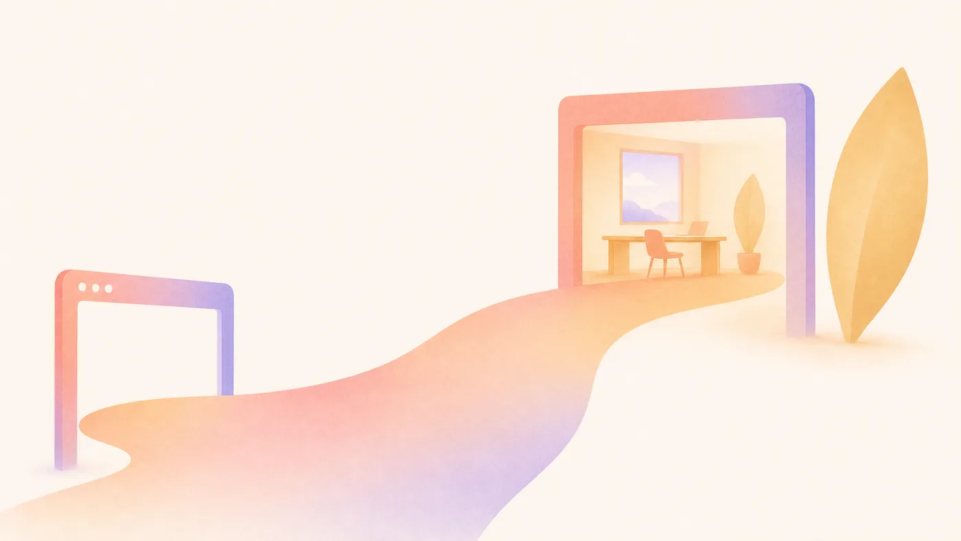 入社前から入社後の活躍までが一本の道としてつながっているイラスト