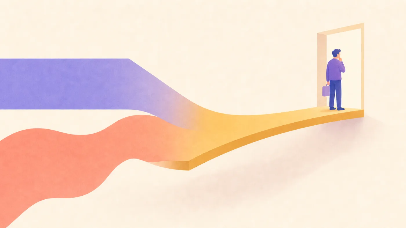 AIが整えた情報をもとに、最後は人と人が向き合って判断するイラスト